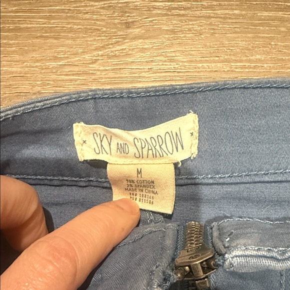 Sky and Sparrow Blue Mini Skirt with Zipper - Picture 3 of 3